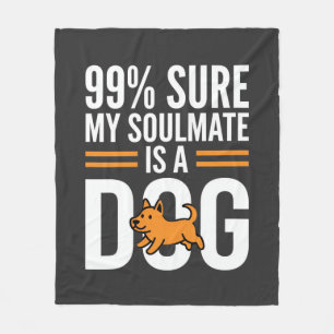 Couverture Polaire Ame sœur de chien Typographie drôle pour amoureux