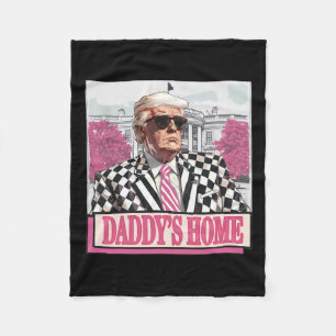 Couverture Polaire America Back Daddy's Home Funny Pink Donald Trump