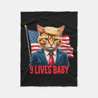 Couverture Polaire American Flag Cat Dans Suite Donald Trump Neuf Vit