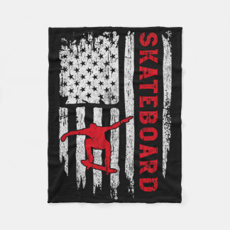 Couverture Polaire American Flag Patriotic Skateboard Vintage Distres