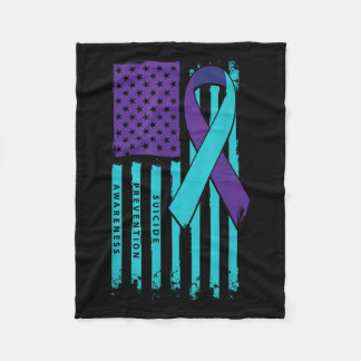 Couverture Polaire American Flag Ribbon Sensibilisation au suicide gu