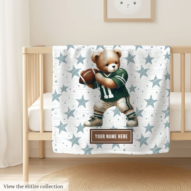 Couverture Polaire American Football Teddy Blanche pour garçons Anniv (American Football Teddy Blanket for Boys Birthday)