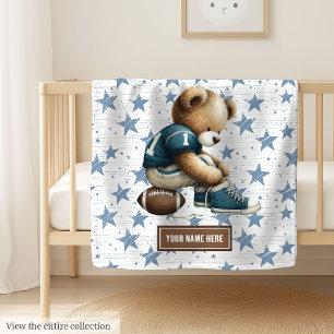 Couverture Polaire American Football Teddy Blanche pour le Baby showe