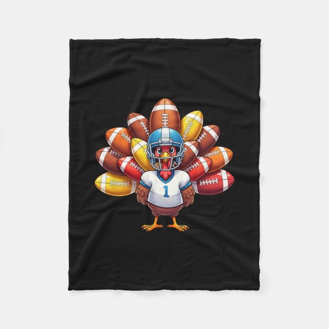 Couverture Polaire American Footll Player Turkey Thanksgiving Day Men (Devant)
