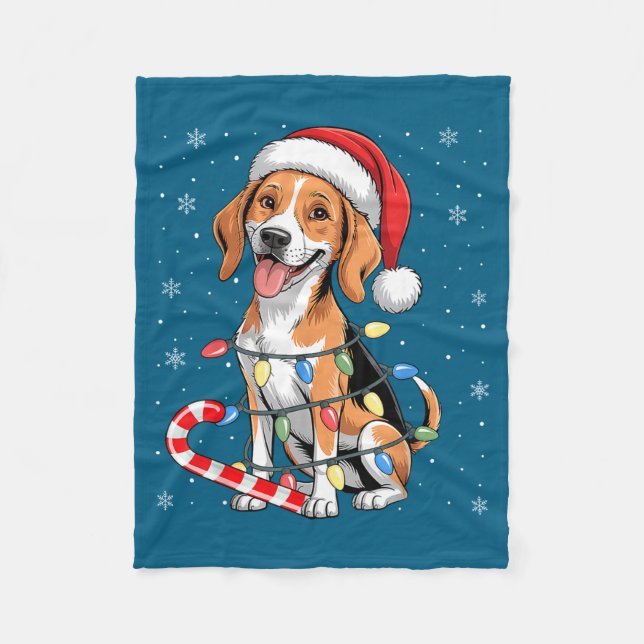 Couverture Polaire American Foxhound Dog Ugly Christmas Candy Cane Tr (Devant)