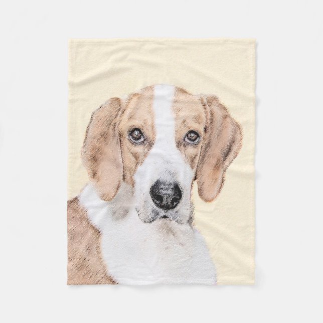 Couverture Polaire American Foxhound Painting - Joli art original chi (Devant)
