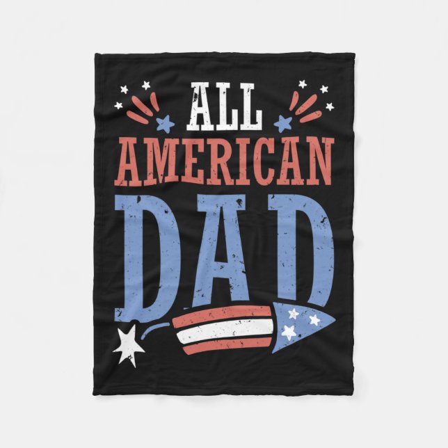 Couverture Polaire American Papa 4 juillet Firecracker Indépendance (Devant)