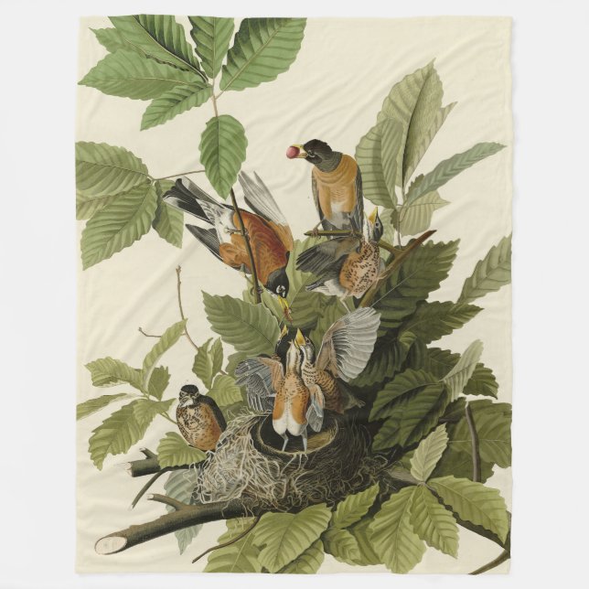 Couverture Polaire American Robin from Audubon's Birds of America (Devant)