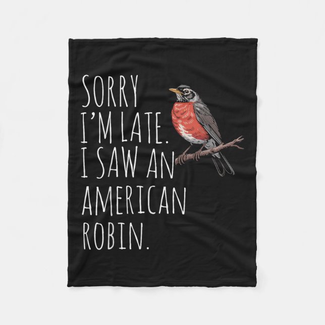 Couverture Polaire American Robin Oiseau à observer Amour drôle Sarca (Devant)