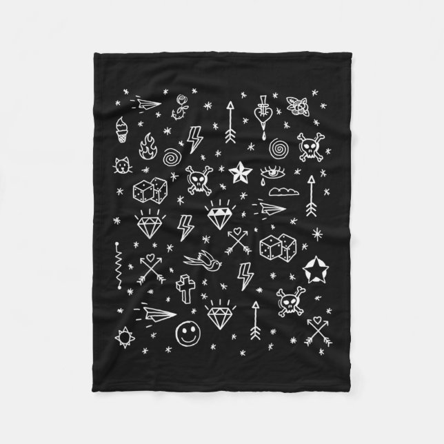 Couverture Polaire American Tattoo Flash, Tattoo Designs traditionnel (Devant)