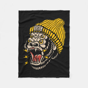 Couverture Polaire American Traditionnel Tattoo Gorilla Alternative O