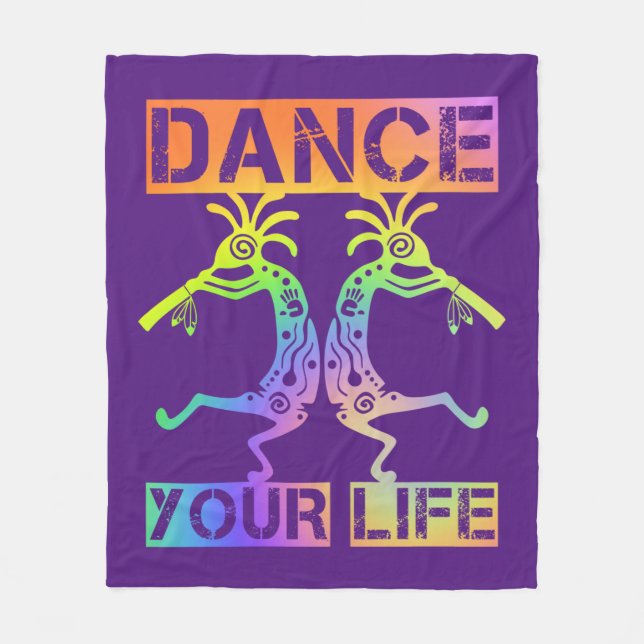 Couverture Polaire Amérindiens Kokopelli - Danse ta vie 4 (Devant)