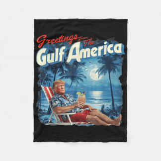 Couverture Polaire Amérique Golfe Trump 2024 Retro Beach Usa America