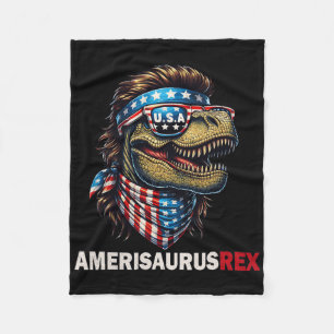 Couverture Polaire Amerisaurus T-rex Patriotique Drapeau Usa 4 Juille