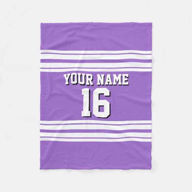 Couverture Polaire Amethyst Purple Wht Team Jersey Numéro personnalis (Devant)