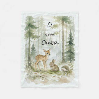 Couverture Polaire Amis de la forêt de Woodland personnalisables