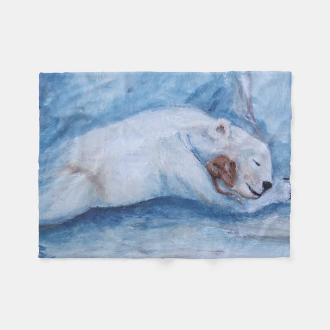 Couverture Polaire Amis de sommeil ours et souris (Devant (Horizontal))
