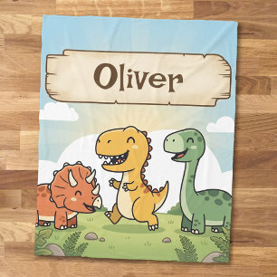 Couverture Polaire Amis dinosaures de dessin animé mignons