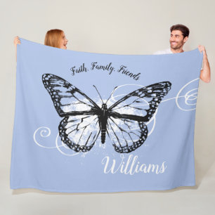 Couverture Polaire Amis inspirés de famille de foi de papillon bleus