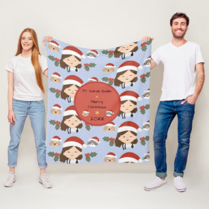 Couverture Polaire Amis vétérinaires personnalisés de Noël
