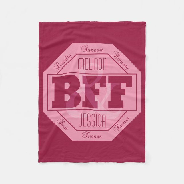Couverture Polaire Amitié de BFF - noms faits sur commande - tondez (Devant)