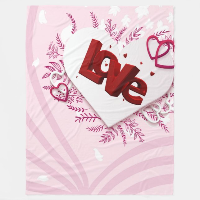 Couverture Polaire Amour 3D (Devant)