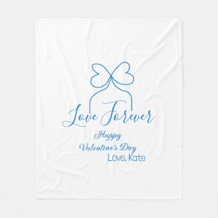 Couverture Polaire Amour à jamais ruban bleu joyeuse Saint-Valentin n