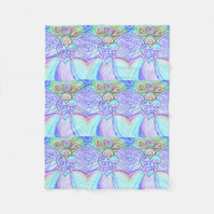 Couverture Polaire Amour Arc-en-ciel Gardien Angel Personnalisé Blanc