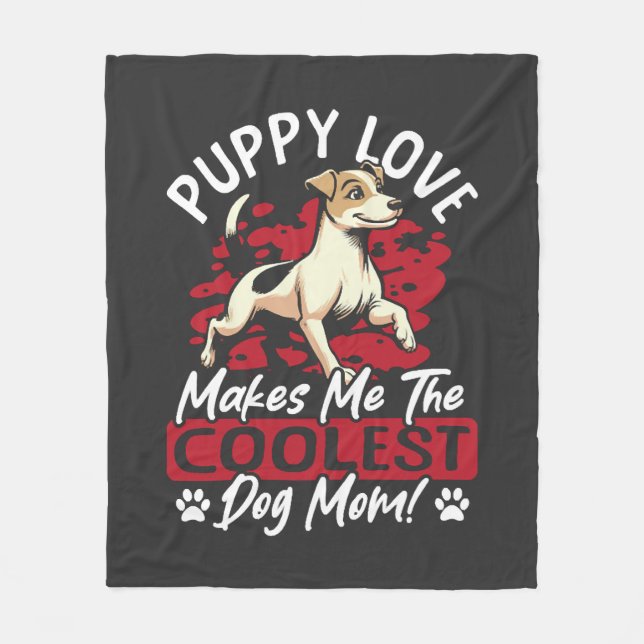 Couverture Polaire Amour de chiot la plus cool maman chien ! Ma mère  (Devant)