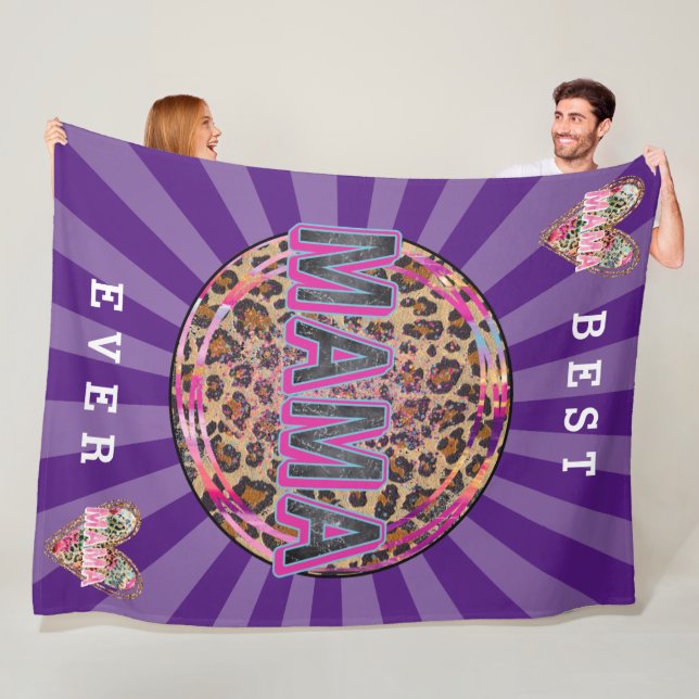 Couverture Polaire Amour de la Personnaliser cardiaque de maman (En situation)