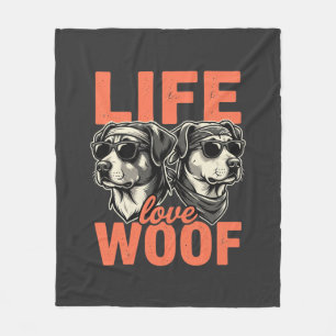 Couverture Polaire Amour de la vie Woof Amant de chien