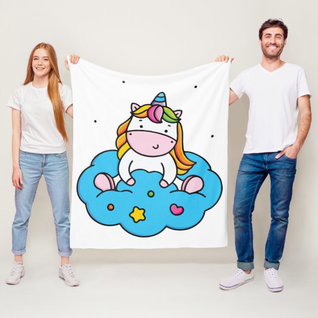 Couverture Polaire Amour de licorne (En situation)