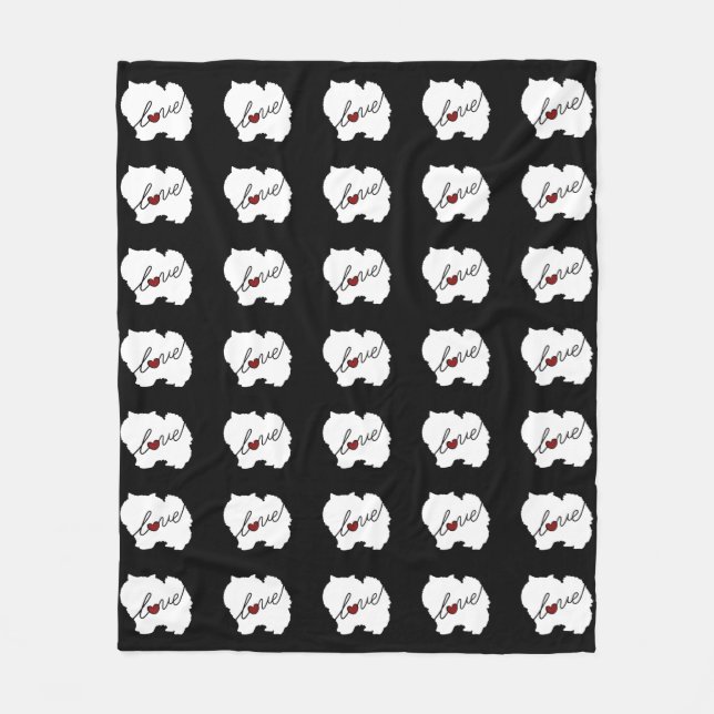 Couverture Polaire Amour de Pomeranian (Devant)