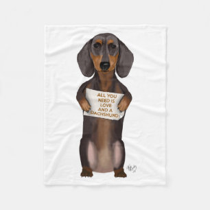 Couverture Polaire Amour et Dachshund