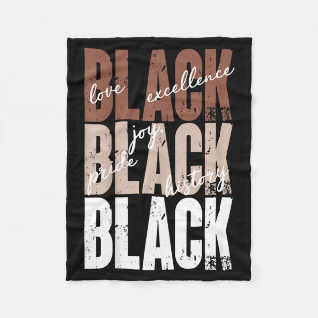 Couverture Polaire Amour Noir Excellence Joie Fierté Histoire Noire A (Devant)