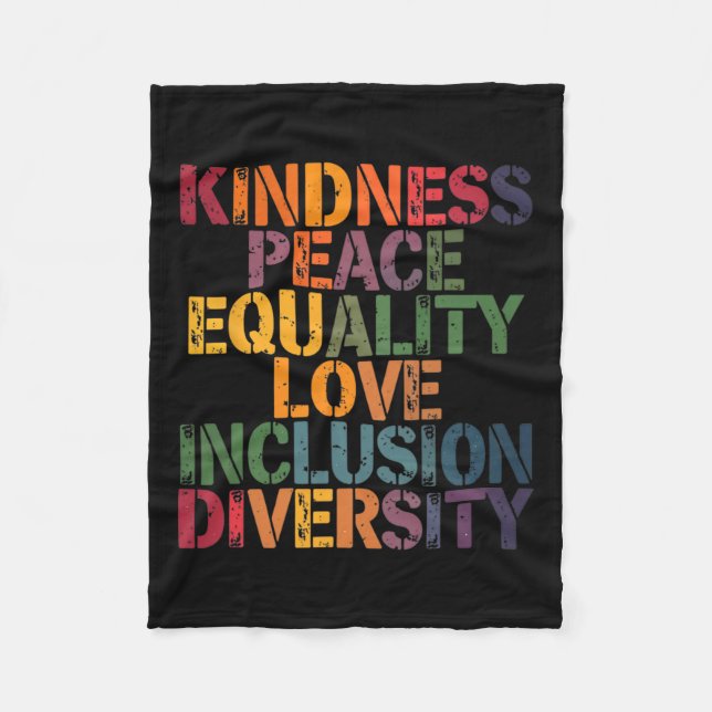 Couverture Polaire Amour Paix Diversité Inclusion Égalité Black Hist (Devant)