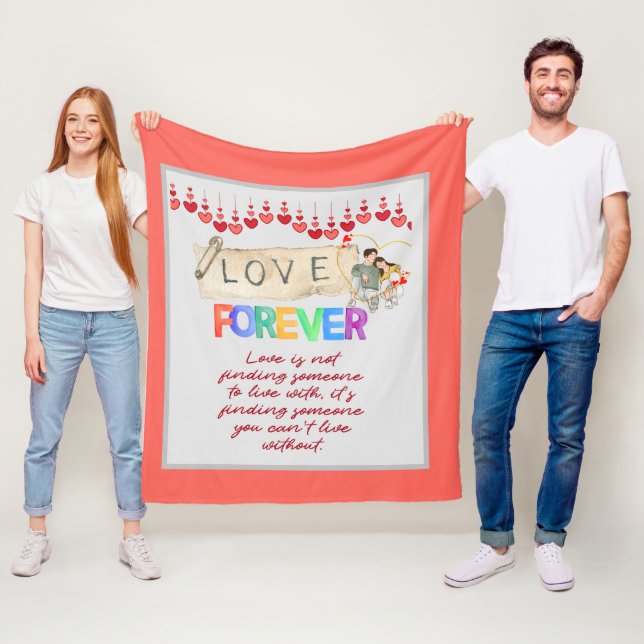 Couverture Polaire Amour pour toujours – Joyeuse Saint-Valentin (En situation)