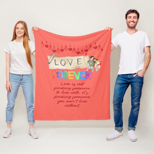 Couverture Polaire Amour pour toujours – Joyeuse Saint-Valentin (En situation)