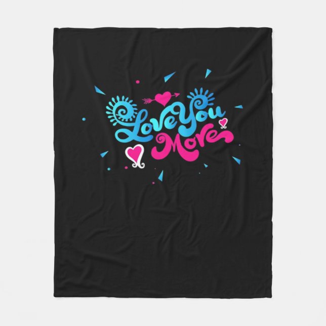 Couverture Polaire Amour pour vous, typographie propre de style (Devant)