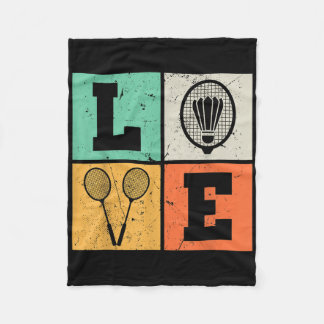 Couverture Polaire Amour Rétro Amateur de Badminton