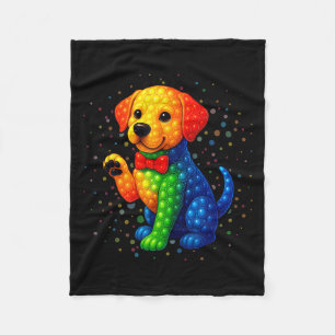 Couverture Polaire Amoureux de chien Labrador Points Polka Joyeux Jou