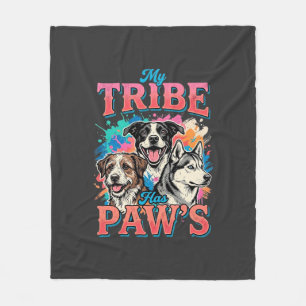 Couverture Polaire Amoureux de chien Ma tribu a des pattes