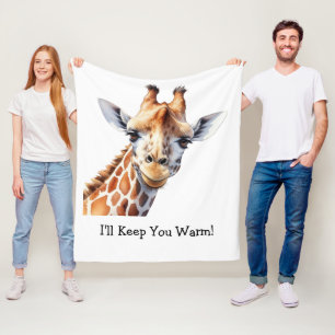 Couverture Polaire Amoureux de girafes drôles personnalisés