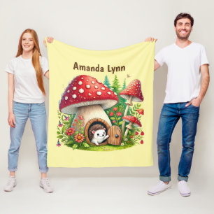 Couverture Polaire Amoureux de hérissons mignons ajoutent un nom