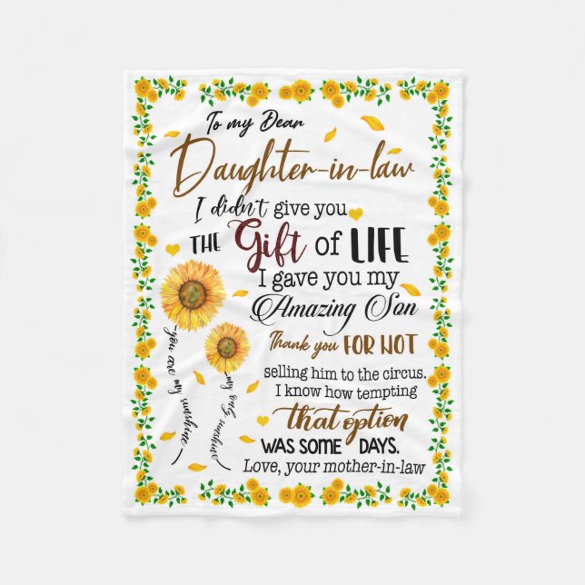 Couverture Polaire Amoureux de la fille | À ma belle-fille (Devant)