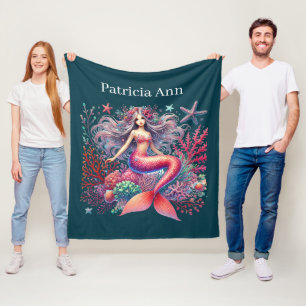 Couverture Polaire Amoureux de sirènes mignonnes ajoutent un nom