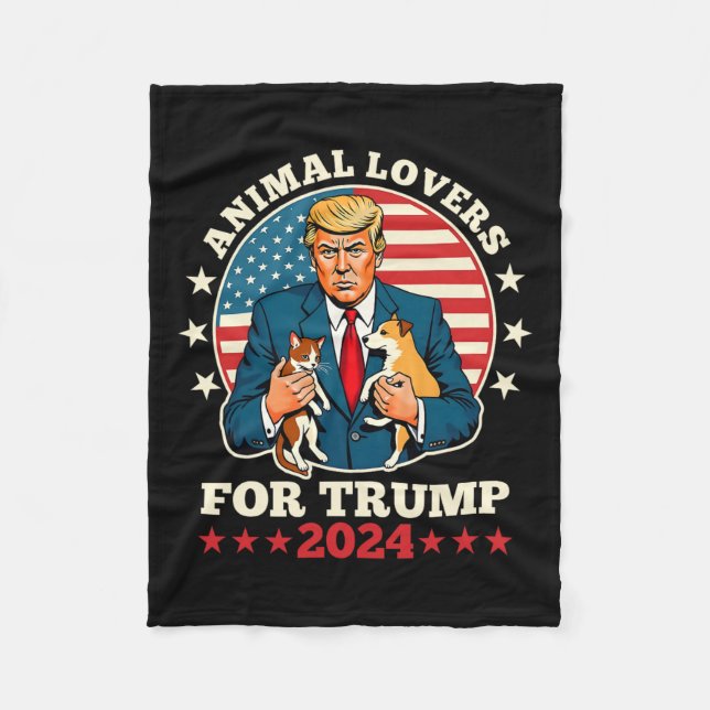 Couverture Polaire Amoureux des animaux De La Campagne Trump 2024 Cat (Devant)