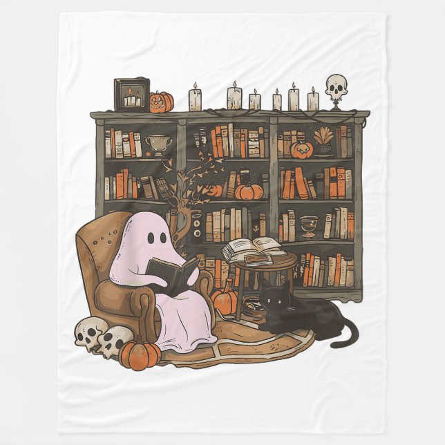 Couverture Polaire Amoureux des chats du livre de lecture Ghost Hallo (Devant)