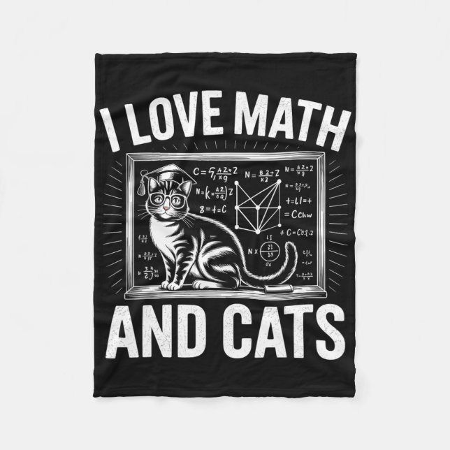 Couverture Polaire Amoureux des chats mathématiques Prof de maths drô (Devant)