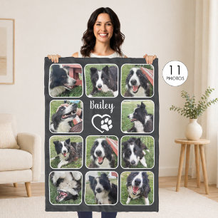 Couverture Polaire Amoureux des chiens 11 Collage de photos Couleur p